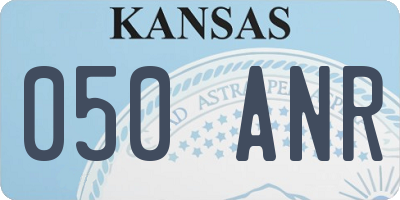 KS license plate 050ANR