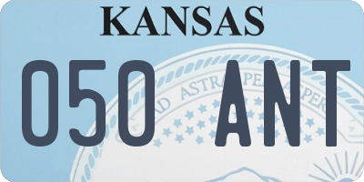 KS license plate 050ANT
