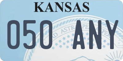 KS license plate 050ANY