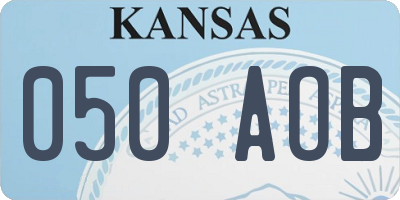 KS license plate 050AOB