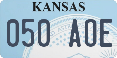 KS license plate 050AOE