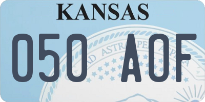 KS license plate 050AOF