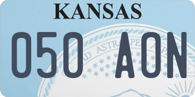KS license plate 050AON