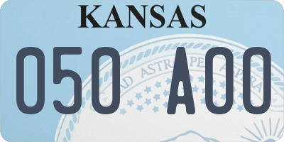 KS license plate 050AOO