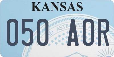 KS license plate 050AOR