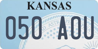 KS license plate 050AOU