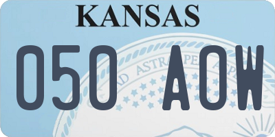 KS license plate 050AOW