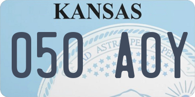 KS license plate 050AOY