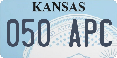 KS license plate 050APC