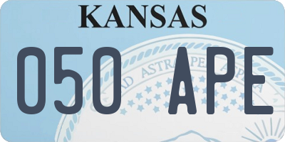 KS license plate 050APE