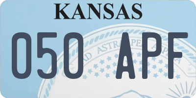 KS license plate 050APF