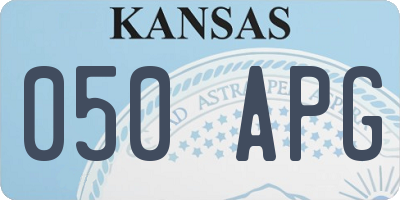 KS license plate 050APG