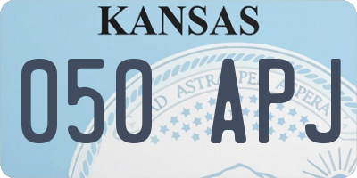 KS license plate 050APJ