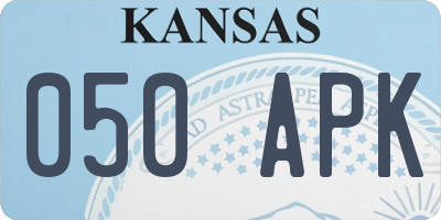KS license plate 050APK