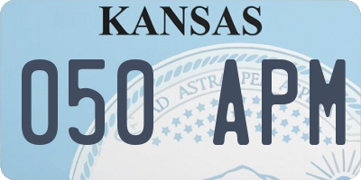 KS license plate 050APM