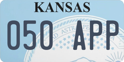 KS license plate 050APP