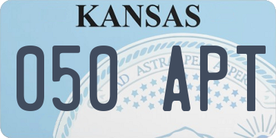 KS license plate 050APT