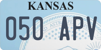 KS license plate 050APV