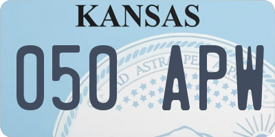KS license plate 050APW