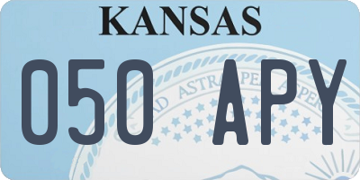 KS license plate 050APY