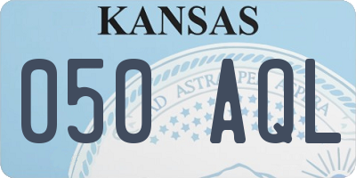 KS license plate 050AQL