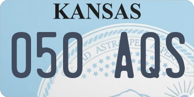KS license plate 050AQS