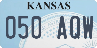 KS license plate 050AQW
