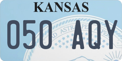 KS license plate 050AQY