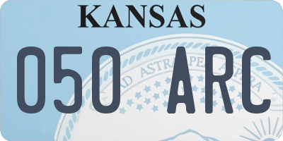 KS license plate 050ARC