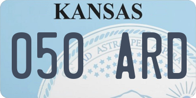 KS license plate 050ARD