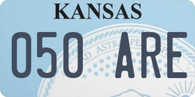 KS license plate 050ARE
