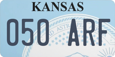 KS license plate 050ARF