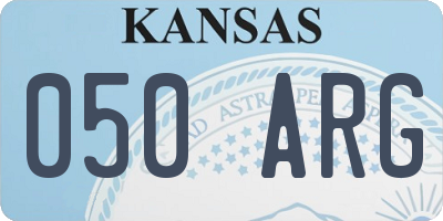 KS license plate 050ARG