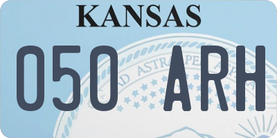 KS license plate 050ARH