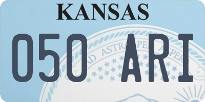 KS license plate 050ARI