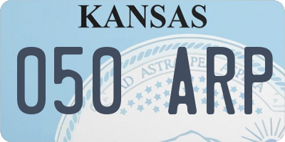 KS license plate 050ARP