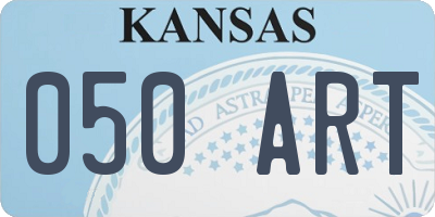 KS license plate 050ART