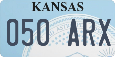 KS license plate 050ARX