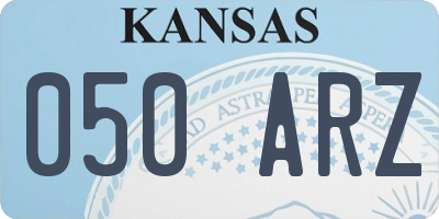 KS license plate 050ARZ