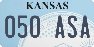 KS license plate 050ASA