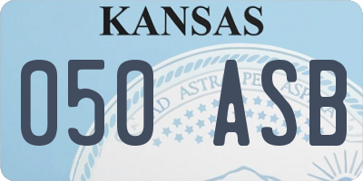 KS license plate 050ASB