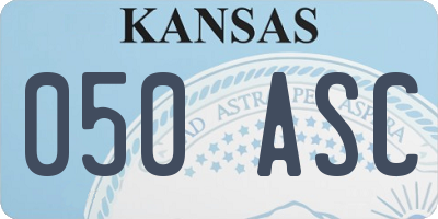 KS license plate 050ASC