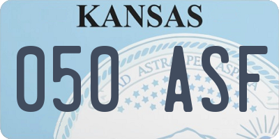 KS license plate 050ASF