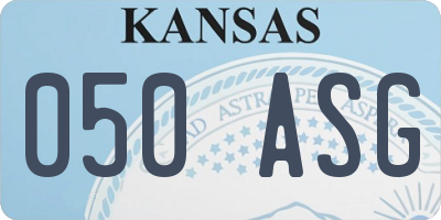 KS license plate 050ASG