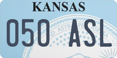 KS license plate 050ASL