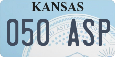 KS license plate 050ASP