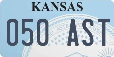 KS license plate 050AST