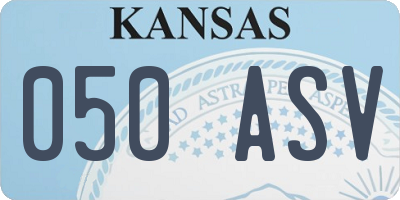 KS license plate 050ASV