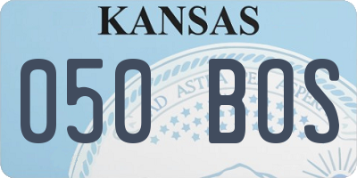 KS license plate 050BOS