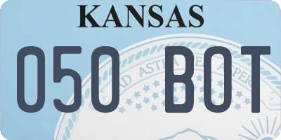 KS license plate 050BOT
